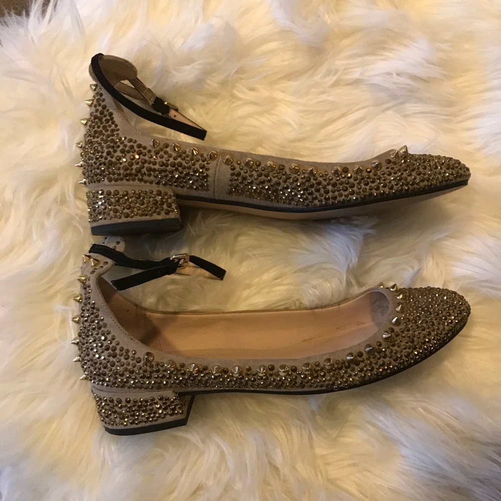 Gold jewel flats